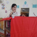 Sumera Mehboon addressing a program in her school